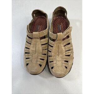 Skechers Open Air Active Outdoor Beige Tan Suede Leather Shoes Womens US Size 6